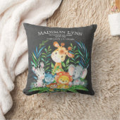 Chalkboard Safari Girl Boy Birth Stats Pillow Kissen (Decke)
