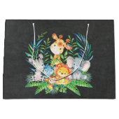 Chalkboard Safari Jungle Baby Dusche Geschenktasch Große Geschenktüte (Vorderseite)