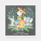 Chalkboard Safari Jungle Babydusche Papier Napkins Serviette (Vorderseite)