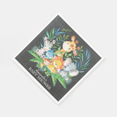 Chalkboard Safari Jungle Babydusche Papier Napkins Serviette (Ecke)