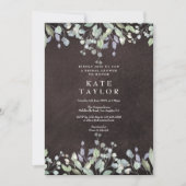 Chalkboard Sage and Lilac Floral Brautparty Einladung (Vorderseite)
