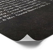 Chalkboard Sangria Lila Sitzordnung Poster (Ecke)