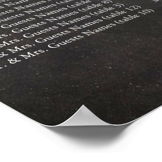 Chalkboard Sangria Lila Sitzordnung Poster (Ecke)