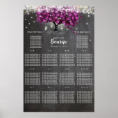 Chalkboard Sangria Lila Sitzordnung Poster (Vorne)