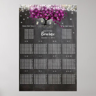 Chalkboard Sangria Lila Sitzordnung Poster
