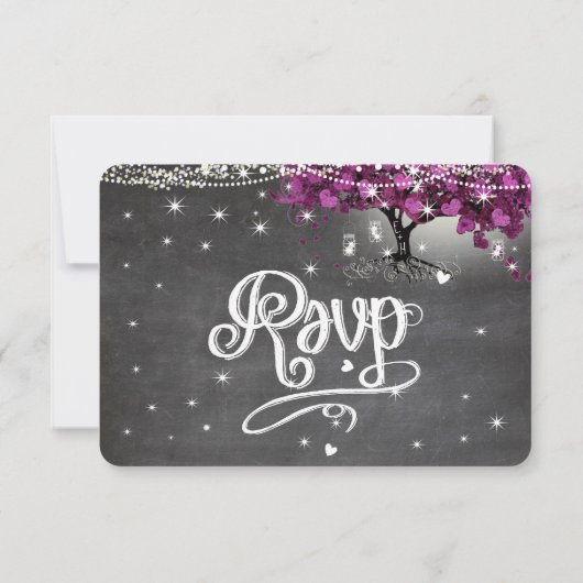 Chalkboard Sangria Wine Forest Heart Leaf UAWG RSVP Karte (Rückseite)