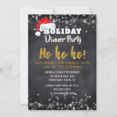 Chalkboard Santa Holiday Dinner Party Einladung (Vorderseite)