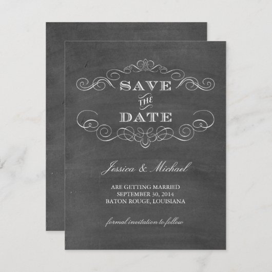 Chalkboard Save the Date (Vorne/Hinten)