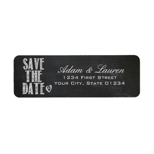 Chalkboard Save the Date Adressetiketten (Vorne)