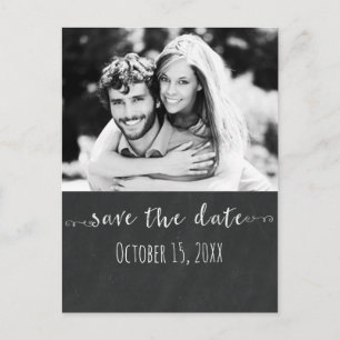 Chalkboard SAVE THE DATE Chalk Wedding Foto Ankündigungspostkarte