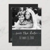 Chalkboard SAVE THE DATE Chalk Wedding Foto Ankündigungspostkarte (Vorne/Hinten)