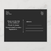 Chalkboard SAVE THE DATE Chalk Wedding Foto Ankündigungspostkarte (Rückseite)