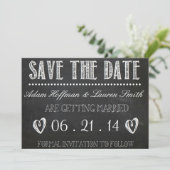 Chalkboard Save the Date Einladung (Stehend Vorderseite)