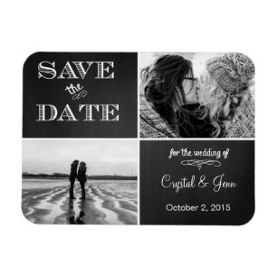 Chalkboard-Save the Date Foto-Magnete Magnet