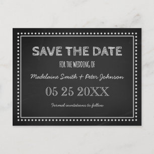 Chalkboard Save the Date Hochzeitkarten Ankündigungspostkarte