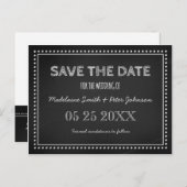 Chalkboard Save the Date Hochzeitkarten Ankündigungspostkarte (Vorne/Hinten)