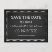 Chalkboard Save the Date Hochzeitkarten Ankündigungspostkarte (Vorderseite)