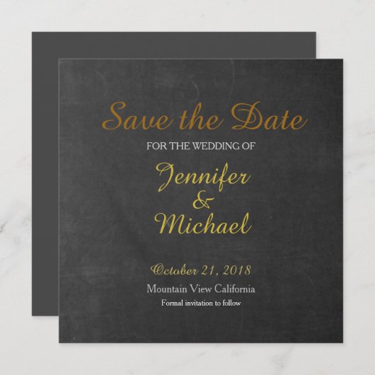 Chalkboard Save the Date Hochzeitshandschrift (Vorne/Hinten)