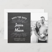 Chalkboard Save the Date Postkarte (Vorne/Hinten)