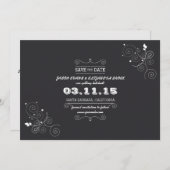 Chalkboard Save the Date Postkarte (Vorne/Hinten)