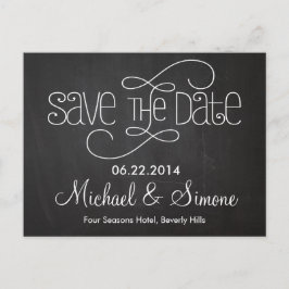 Chalkboard Save the Date Postkarte