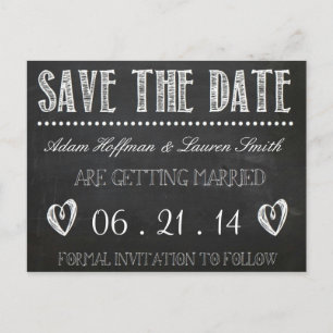 Chalkboard Save the Date Postkarte