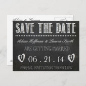 Chalkboard Save the Date Postkarte (Vorne/Hinten)