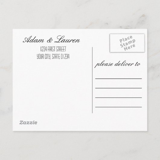 Chalkboard Save the Date Postkarte (Rückseite)