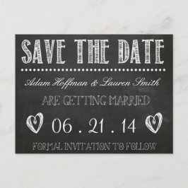 Chalkboard Save the Date Postkarte