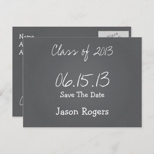 Chalkboard Save the Date Postkarte (Vorne/Hinten)