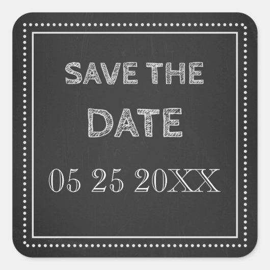 Chalkboard-Save the Date-Umschlag Aufkleber (Vorderseite)