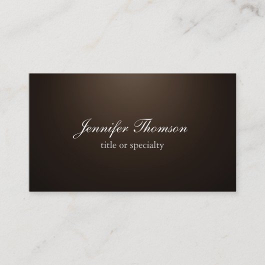 Chalkboard Schlicht Sepia Brown Klassische Handsch Visitenkarte (Vorderseite)