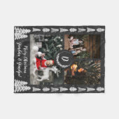 Chalkboard Schneeweihnachtsbaumen Urlaub Fleecedecke (Vorderseite (Horizontal))