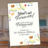 Chalkboard School Farewell Remüde Lehrer Party Einladung