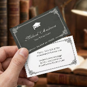 Chalkboard Schwarz-weiß Graduate Student Telefonnummerkarte