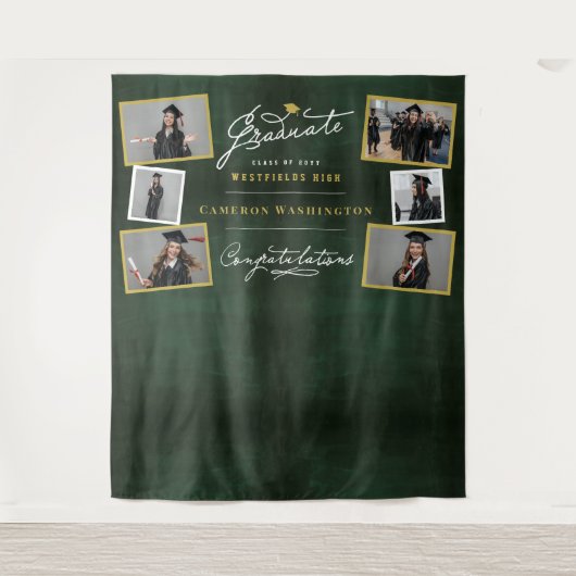 Chalkboard Script Abschluss 6 Foto Hintergrund Wandteppich (Vorderseite)