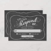 Chalkboard Script Art UAWG Wedding Antwort Einladung (Vorne/Hinten)