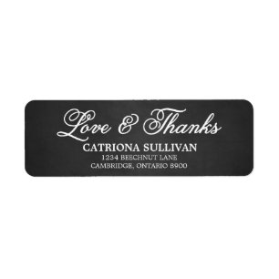 Chalkboard-Script-Liebe & Dankeschön-Adressetiket