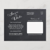Chalkboard Script Modern Typografy Save the Date Ankündigungspostkarte (Rückseite)