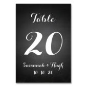 Chalkboard Script Wedding Tischnummer Card (Vorderseite)