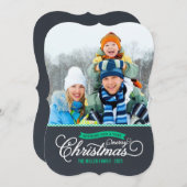 Chalkboard Script Weihnachtsfotokarte Feiertagskarte (Vorne/Hinten)