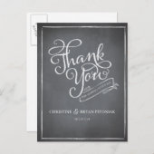 Chalkboard Script White Dankeschön Karte (Vorne/Hinten)