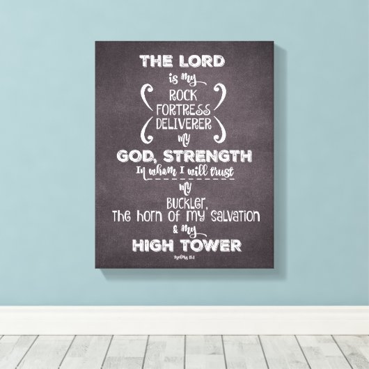 Chalkboard Scripting Psalms Verse Leinwanddruck (Insitu (Holzboden))