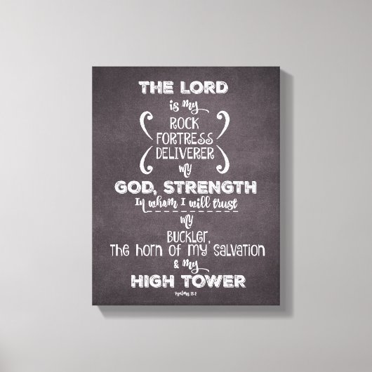Chalkboard Scripting Psalms Verse Leinwanddruck (Vorderseite)