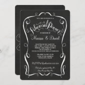 Chalkboard Scroll Probe Dinner Kalligrafie Einladung (Vorne/Hinten)