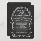 Chalkboard Scroll Typografie in kalligraphischen P Einladung (Vorne/Hinten)