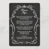 Chalkboard Scroll Typografy Formales Dinner Menü Menükarte (Vorderseite)