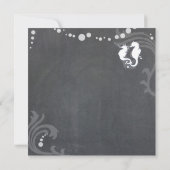 Chalkboard Seepferd Beach Brautparty Einladung (Rückseite)