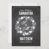 Chalkboard Seepferd Seashells Brautparty Einladung (Rückseite)