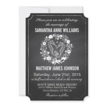 Chalkboard Seepferd Seashells Wedding